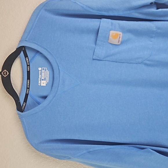 Carhartt Men's Blue Relax Fit Front Chest Pocket Short Sleeve Tee Sz Xl - Picture 3 of 9